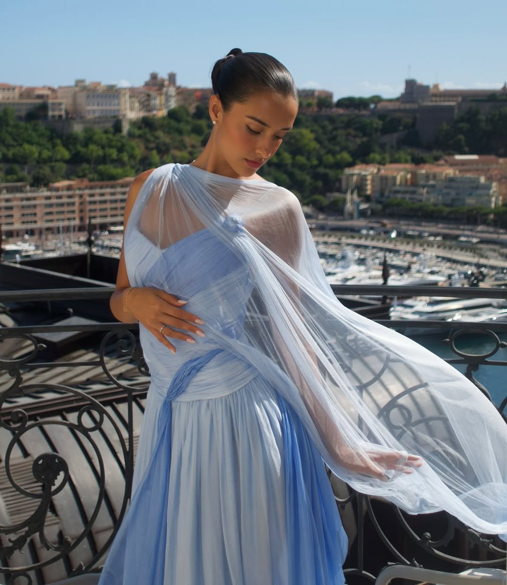 scorpiomuse's tweet image. alexandra saint mleux in a custom guerinparis grace kelly &quot;to catch a thief&quot; 1955 inspired dress ✮⋆˙