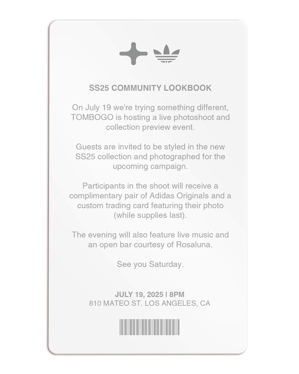 TOMBOGO's tweet photo. LOS ANGELES COMMUNITY LOOKBOOK - SATURDAY JULY 19: https://t.co/uSgtR5tG3v https://t.co/AOpcoj6SJu