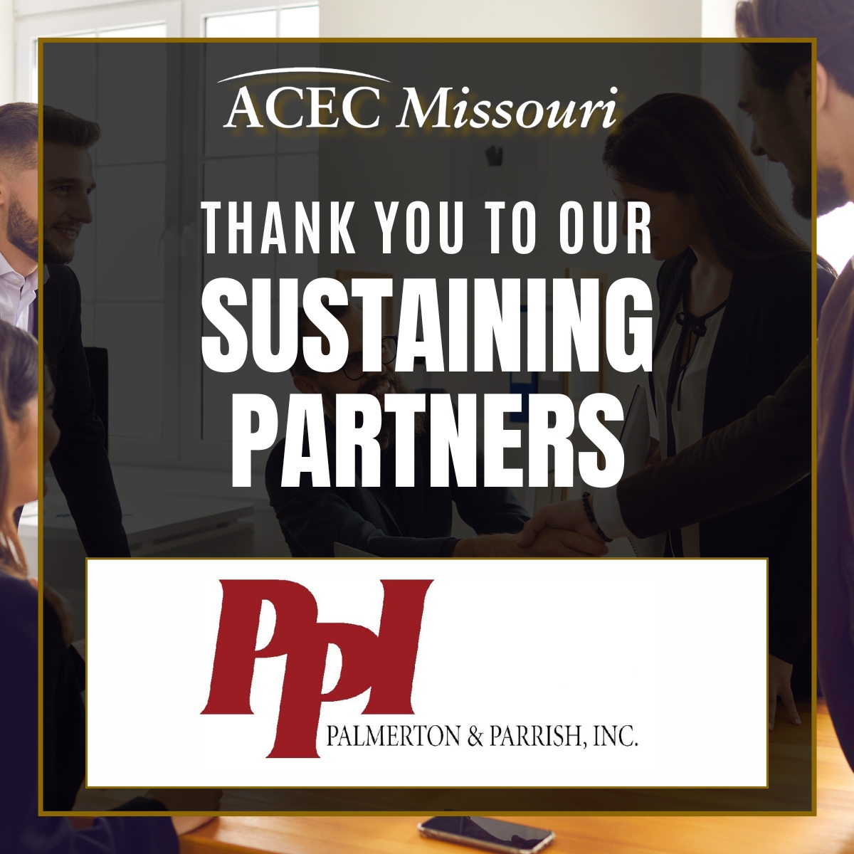 ACEC Missouri would like to thank Palmerton &amp; Parrish, Inc. for their support as a Sustaining Partner for 2025-2026!  ppimo.com; linkedin.com/company/palmer…