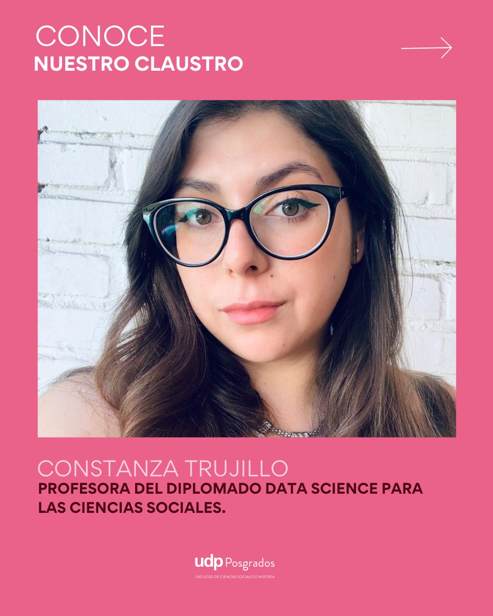 Posgr_fcsh_UDP's tweet image. 👩🏫 Conoce a Constanza Trujillo, profesora del Diplomado en Data Science para las Ciencias Sociales UDP. Junto a José Ruiz Tagle imparte el curso sobre reproducibilidad y comunicación de resultados en ciencia de datos. 📅 Postula al 31 de julio. t.ly/XOm1T