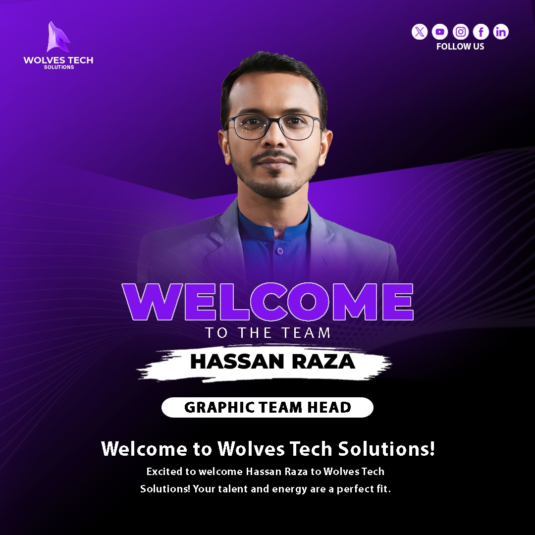 WolvesSolution's tweet image. We're excited to welcome HASSAN RAZA to the Wolves Tech Solutions team! His energy, expertise, and drive are a perfect fit for our mission of innovation and impact.
#WelcomeToTheTeam #WolvesTechSolutions #NewBeginning #TeamGrowth #DigitalInnovation
