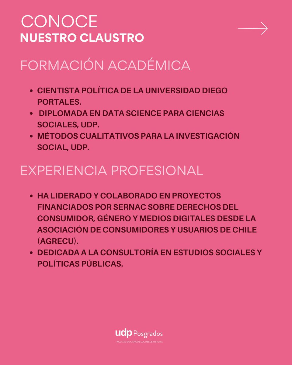 Posgr_fcsh_UDP's tweet image. 👩🏫 Conoce a Constanza Trujillo, profesora del Diplomado en Data Science para las Ciencias Sociales UDP. Junto a José Ruiz Tagle imparte el curso sobre reproducibilidad y comunicación de resultados en ciencia de datos. 📅 Postula al 31 de julio. t.ly/XOm1T