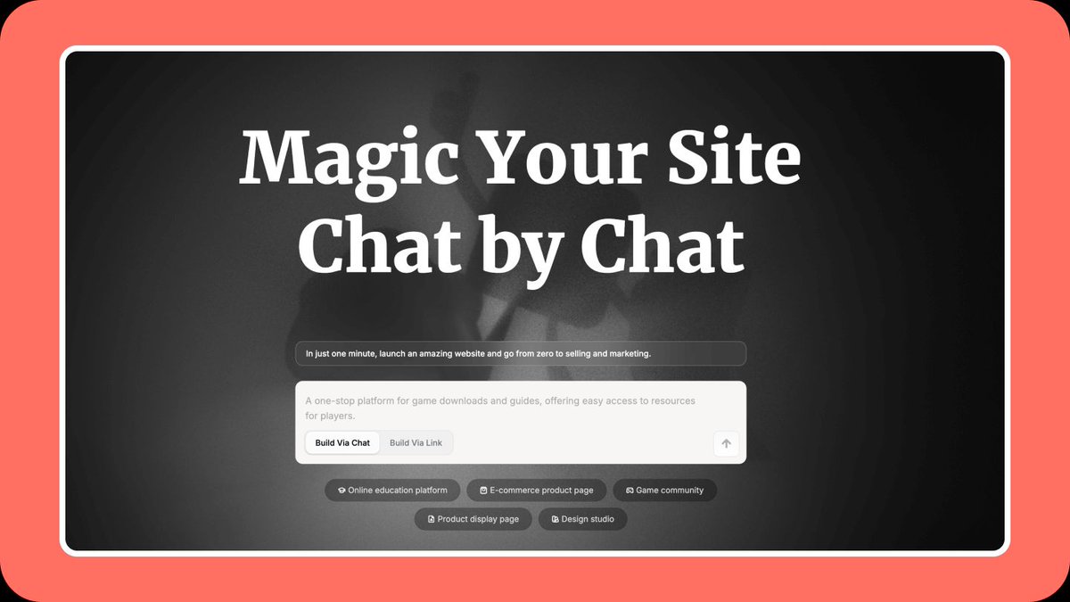 the_lucag's tweet image. I used to waste hours tweaking fonts and templates trying to build sites that never saw the light.
In the latest NTSOT, I featured @wegic_ai, a no-code site builder that lets you just chat your way to a live website.
I just explained my idea, and it handled everything: layout,…