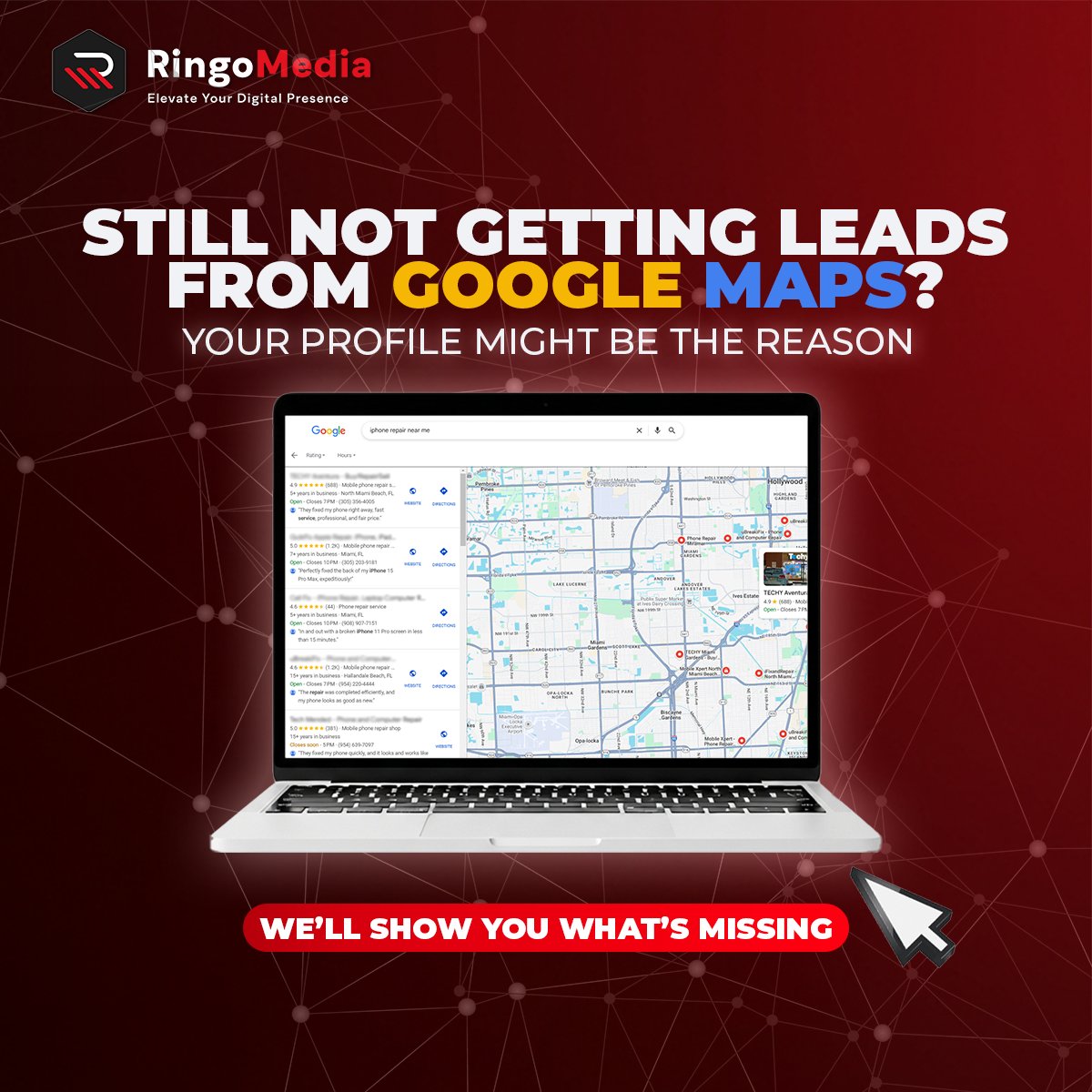 🚨 Not getting leads from Google Maps?
Your GMB profile might be the issue.
📉 Missing info = missed customers.
💡 Ringo Media helps you show up, stand out &amp; convert clicks into calls.
👉 ringomedia.com/google-maps-seo
#LocalSEO #GMB #RingoMedia #DigitalMarketing