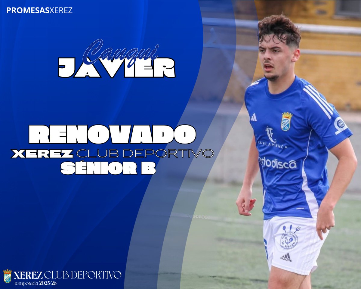XerezCantera's tweet image. ๐ข ๐ข๐๐๐๐๐๐ | Javier Cauqui formarรก parte del #XerezB en la 25/26
โฝ๏ธ El jugador renueva su compromiso con el filial azulino
#PromesasXerez