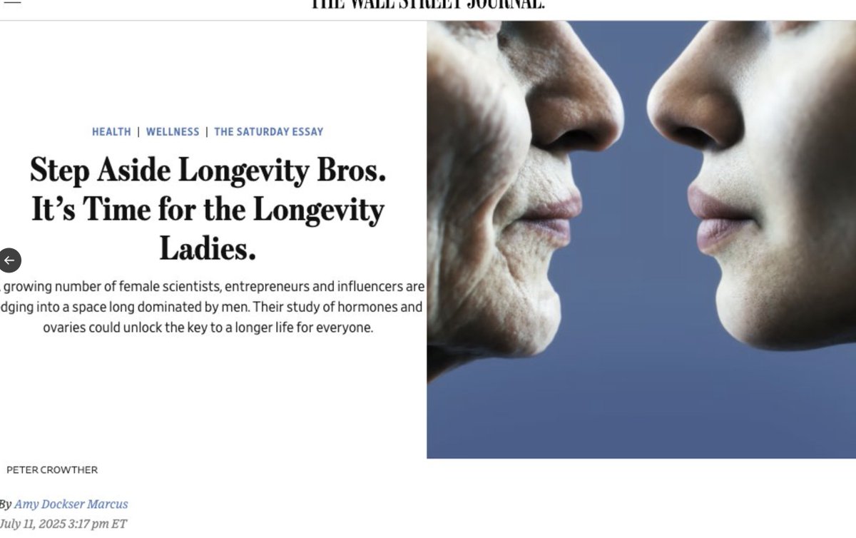 antonioregalado's tweet image. Clever headline making the rounds. True that ovaries are a very important focus of aging research. True that the quackery side of longevity is co-ed.