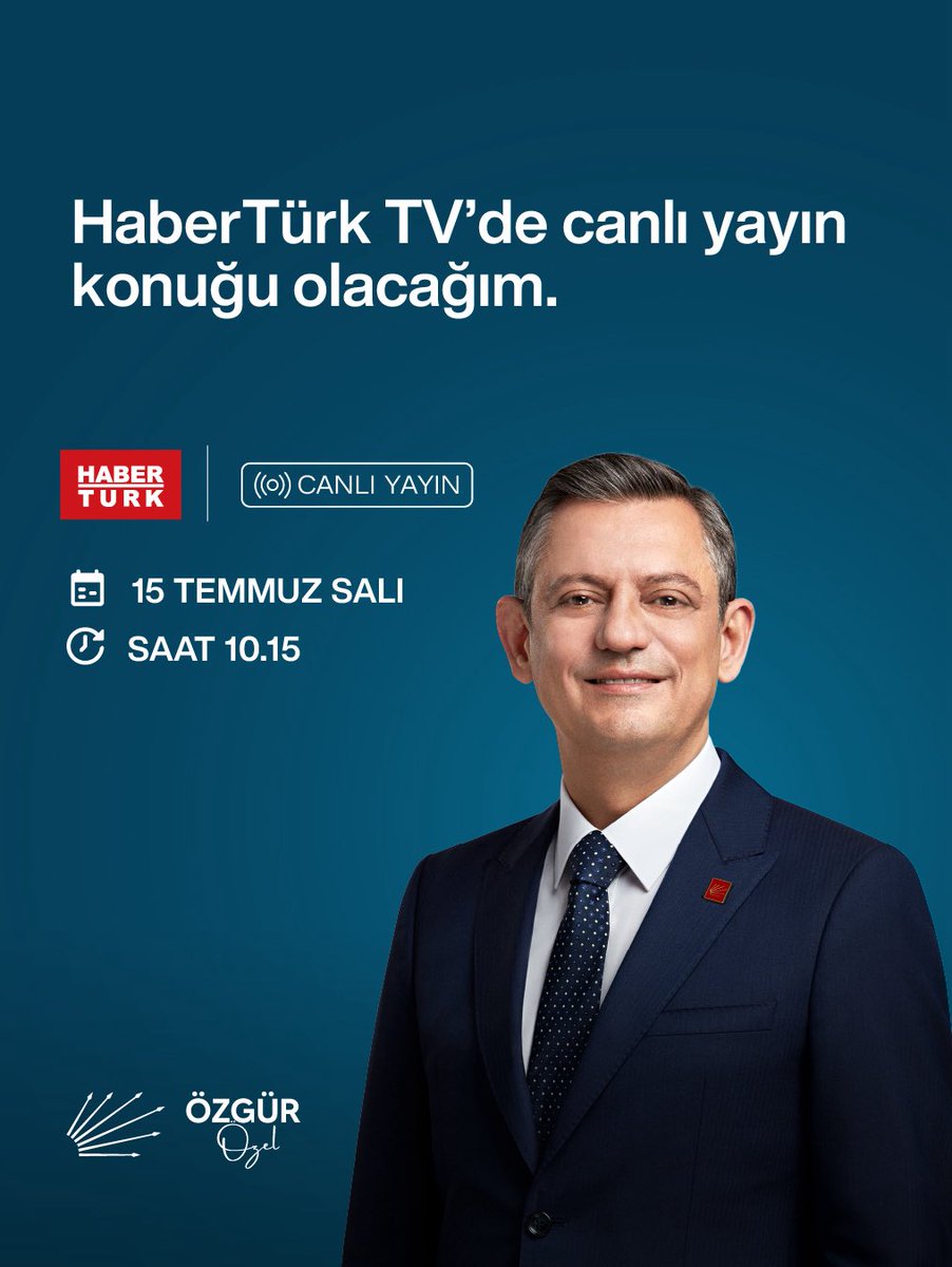 Yarın sabah, HaberTürk TV’de canlı yayın konuğu olacağım. 

🗓️15 Temmuz Salı 
⏰10.15
📍HaberTürk TV