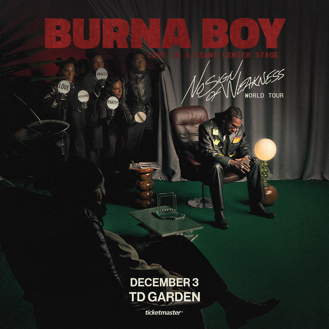 tdgarden's tweet image. ICYMI: Burna Boy&apos;s NO SIGN OF WEAKNESS (The Album) is out NOW! Get tickets to see him LIVE at TD Garden on Dec 3.

🎧: bit.ly/4lWbIZT
🎟️: bit.ly/465mvfL