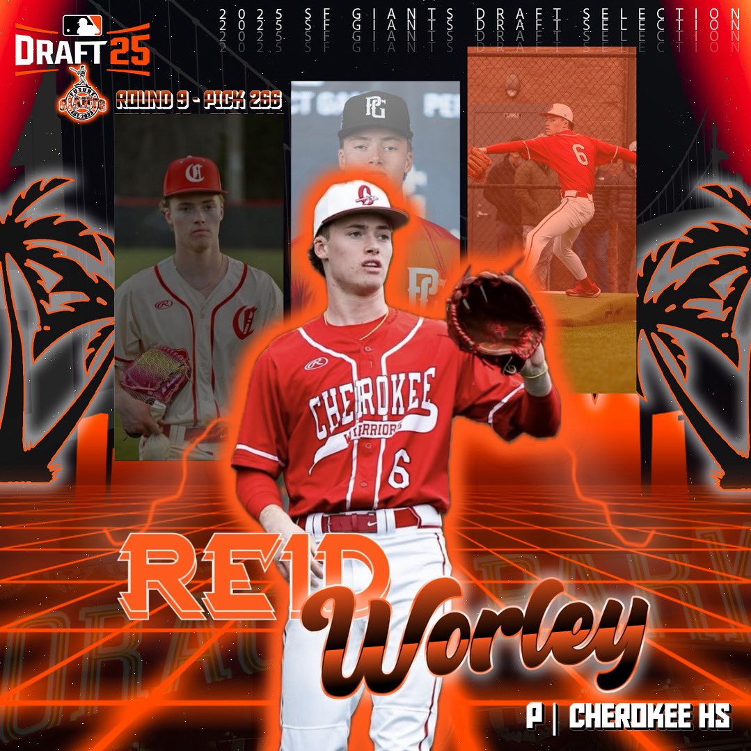 With the 266th pick in the 2025 MLB Draft… YOUR San Francisco Giants select 🥁🥁🥁:

REID WORLEY, PITCHER, CHEROKEE HIGH SCHOOL!

W’S FOR WORLEY! WELCOME TO THE 415 <a href="/ReidWorley18/">Reid Worley</a> ! 🤟🏻

#FutureGiants_