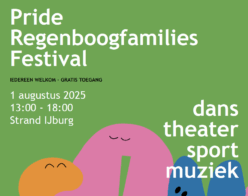 Voor in de agenda: Op 1 vrijdagmiddag augustus is het Pride Regenboogfamilies Festival op strand IJburg! meerdangewenst.nl/activiteit/pri…. Zorg dat je erbij bent!!