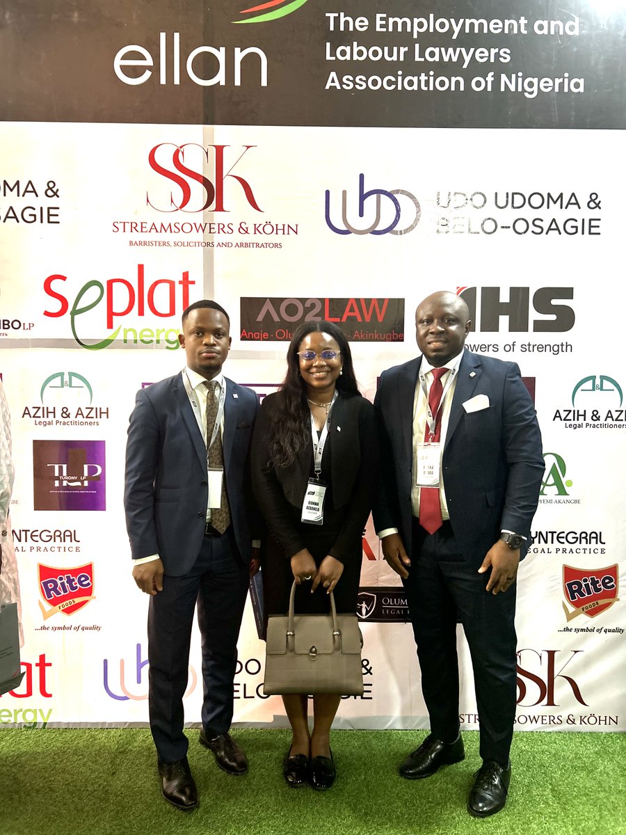 Kenna_LP's tweet image. Members of our Employment & Labour team attended the 2025 Employment and Labour Lawyers Association of Nigeria (ELLAN) Conference, held on Wednesday, July 9, 2025, at the Civic Centre, Victoria Island, Lagos.
#EmploymentLaw #ELLANConference #IndustrialLaw #IndustrialRelations