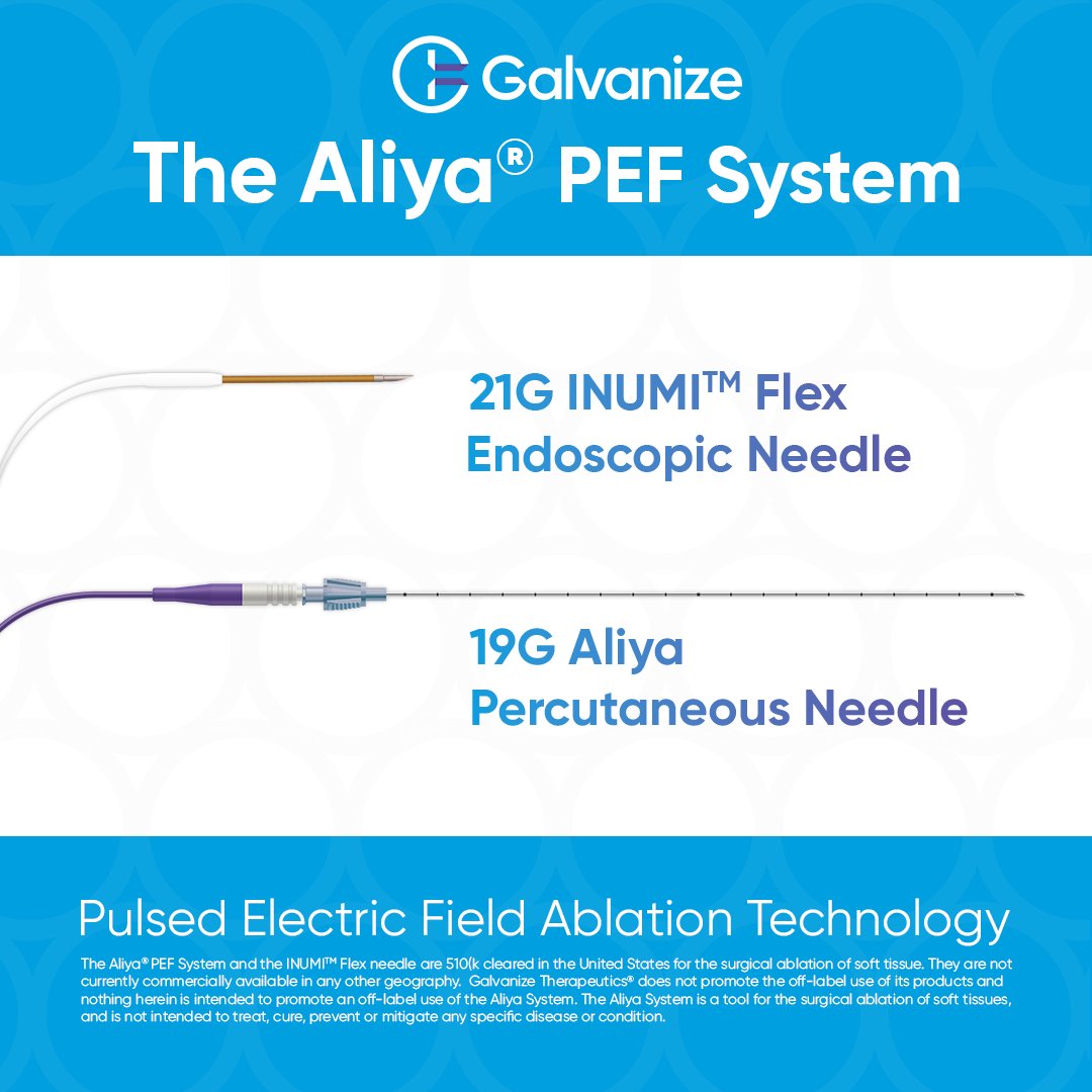 #DidYouKnow that Aliya® PEF offers versatile delivery? Whether it's endoscopically with the 21G INUMI™ Flex needle or percutaneously via the 19G Aliya needle, this innovative technology delivers Aliya PEF to ablate soft tissue lesions. Aliya PEF works by altering the