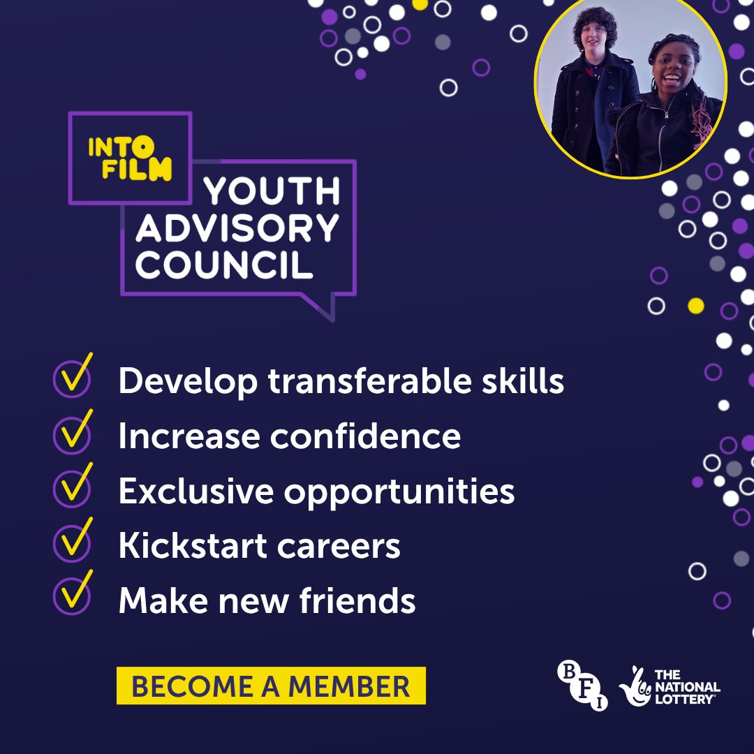 intofilm_edu's tweet image. We're looking for the next generation of young film enthusiasts!🔍🎬
Our Youth Advisory Council is recruiting new members aged 10-18 from across the UK to help shape the future of Into Film.
Apply by 28 July 2025 at 10:00am⏰ bit.ly/4mWnwga