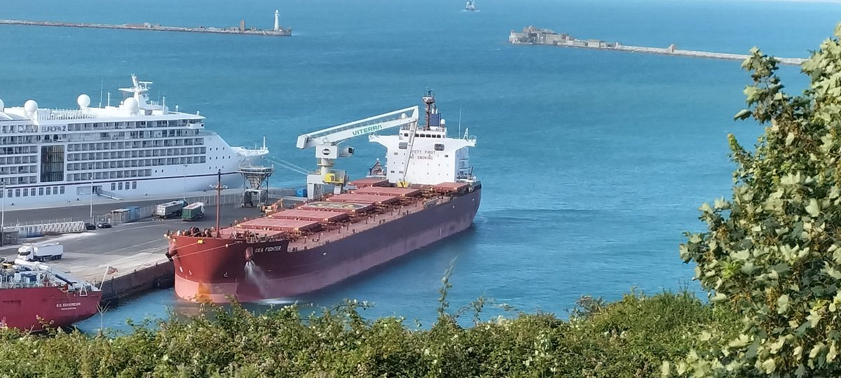 AytonJustyn's tweet photo. 🏭 No Incinerator 🏭 Boycott portland port 🇱🇷 Sea Fighter 🇱🇷 in #portland on 14/7/25. A Bulk Carrier. #Weymouth #dorset #SeaFighter #Liberia #photography #shiplnpics #shipspotting #shipsphotography #BulkCarrier #Ships #Shipping #Thenamaris https://t.co/vbBkV4nL7J