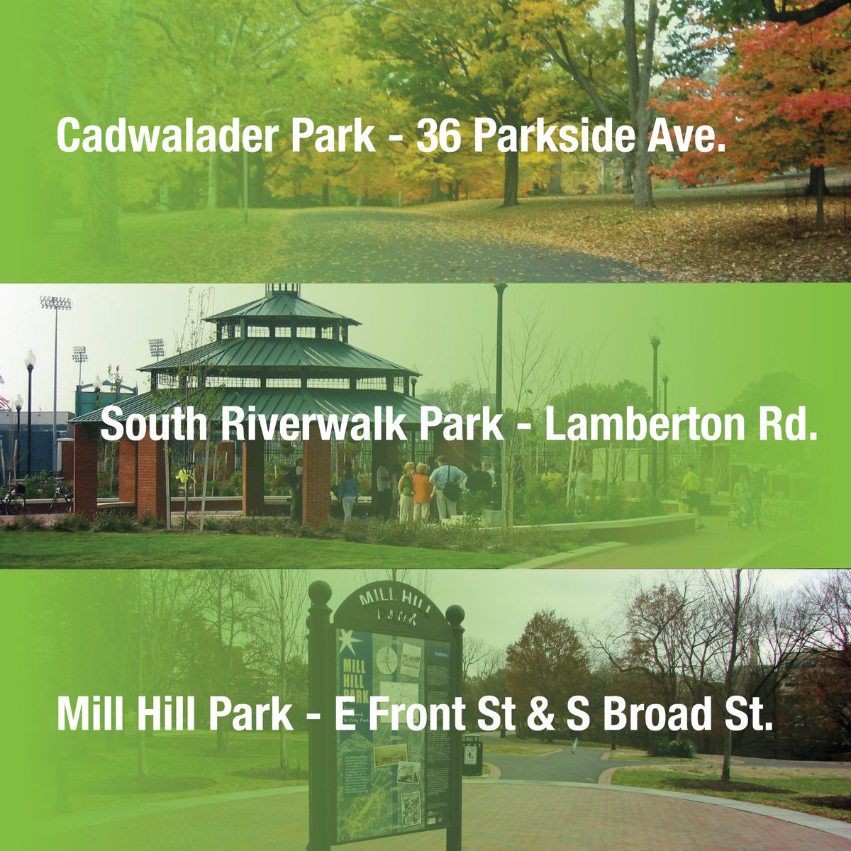 Make the most of National Park and Recreation Month by visiting one of Trenton’s beautiful parks! 

Bring sunscreen, water, and healthy snacks—and enjoy the day.