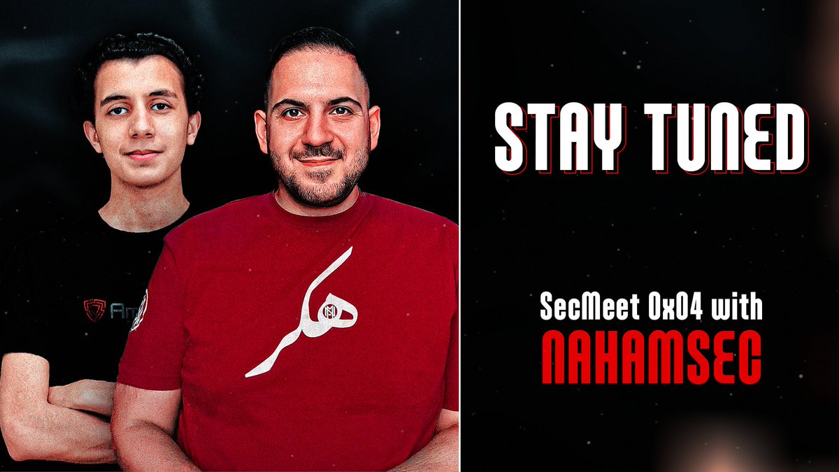amrelsagaei's tweet image. Next SecMeet0x04 is almost here — and this time I’m sitting down with @NahamSec
We’re going deep into the real bug bounty grind: from getting started, building momentum, going full-time… and yes — talking money too. 💰
Stay sharp — it’s coming.
#SecMeet #AmrSec #NahamSec…