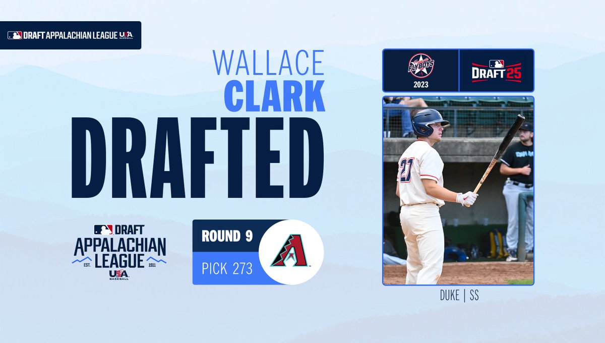 Appalachian League (@appyleague) on Twitter photo Wallace Clark ➡️ <a href="/Dbacks/">Arizona Diamondbacks</a>
#AppyLeague | <a href="/wallaceclark7/">Wallace Clark</a> | <a href="/GFlyBoys/">Greeneville Flyboys</a> '23 Wallace Clark ➡️ <a href="/Dbacks/">Arizona Diamondbacks</a>
#AppyLeague | <a href="/wallaceclark7/">Wallace Clark</a> | <a href="/GFlyBoys/">Greeneville Flyboys</a> '23