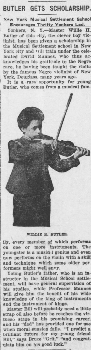 HotepDoobs's tweet image. Master Willie H. Butler, 12 Yr Old Child Prodigy & Violinist.
His musical genius landed him a scholarship where he’d be taught by famous violinist David Mannes.
Mannes himself was taught violin by famous Black American composer John T. Douglass.
📰 1915. #HotepHistories