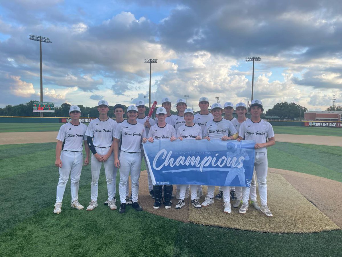 🏆2D Wood Bat World Series🏆

🥇Upperclass- Wow Factor Gulf Coast Blanchard
🥇2027- Knight Knation 16u American
🥇2028- Wow Factor Gulf Coast Frasier 15u
🥇2029- Pelicans Baseball Club McClure