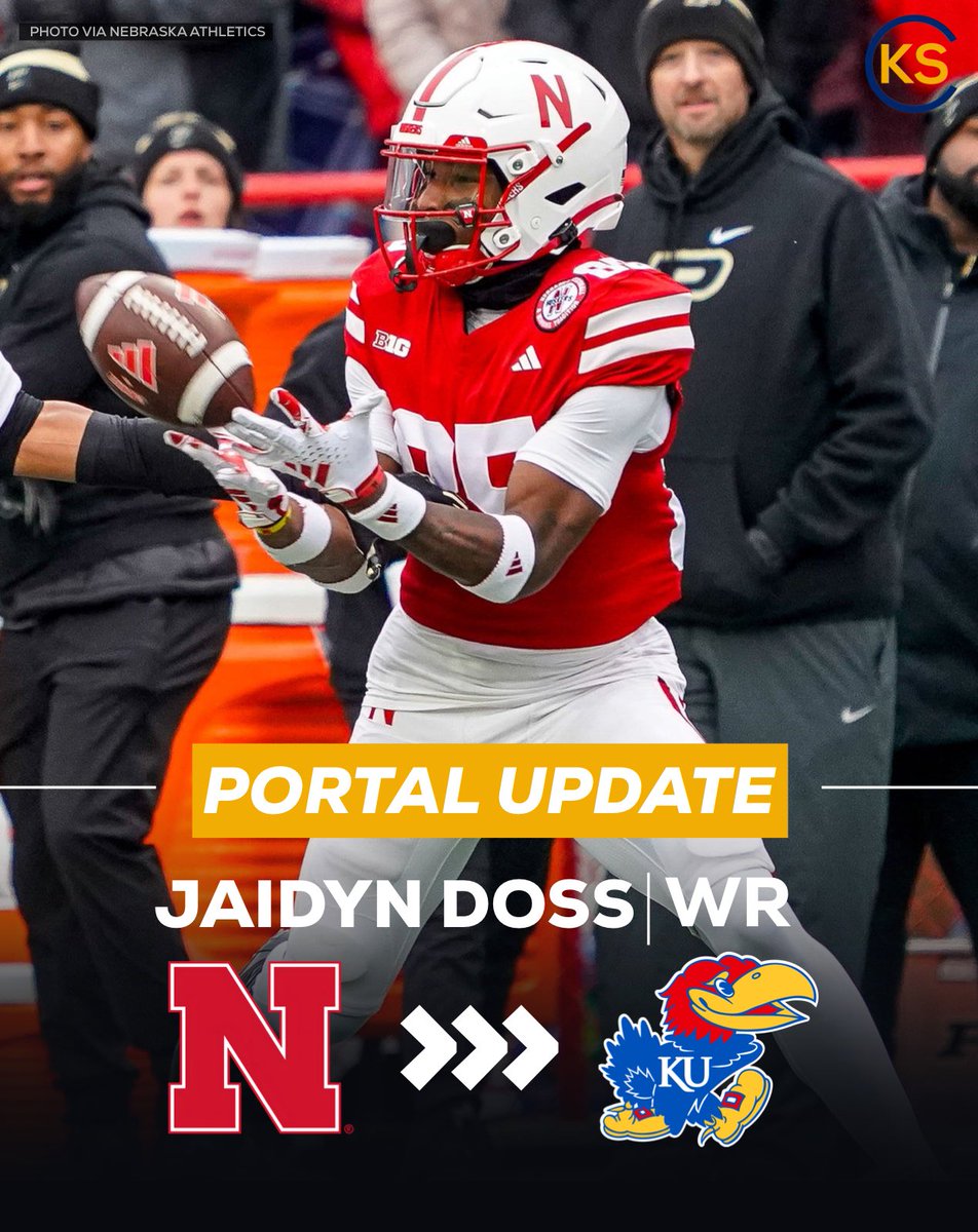 KSSCentral's tweet image. Portal Update: Nebraska transfer Jaidyn Doss is committing to Kansas.
The Ray-Pec alum caught 2 passes as a freshman WR before switching to DB in 2024. He now returns to offense with 3 years of eligibility. Doss joins Kansas through the new Designated Student Athlete portal…