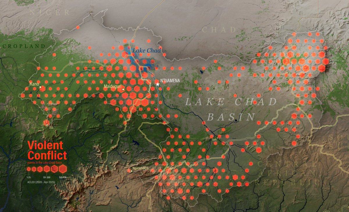 Nick’s map is live! 🌍

We’re proud to share GWSC’s Nicholas Roberge’s submission for the <a href="/Esri/">Esri</a> Mapper’s Choice Award:
🔗 mapgallery.esri.com/submission-det…

🗳️ Vote Tues 10AM–Weds 5PM PT!
Map: Violent Conflict in the Lake Chad Basin (2009–2025)

#DataForGood #LakeChad #Esriuc2025
