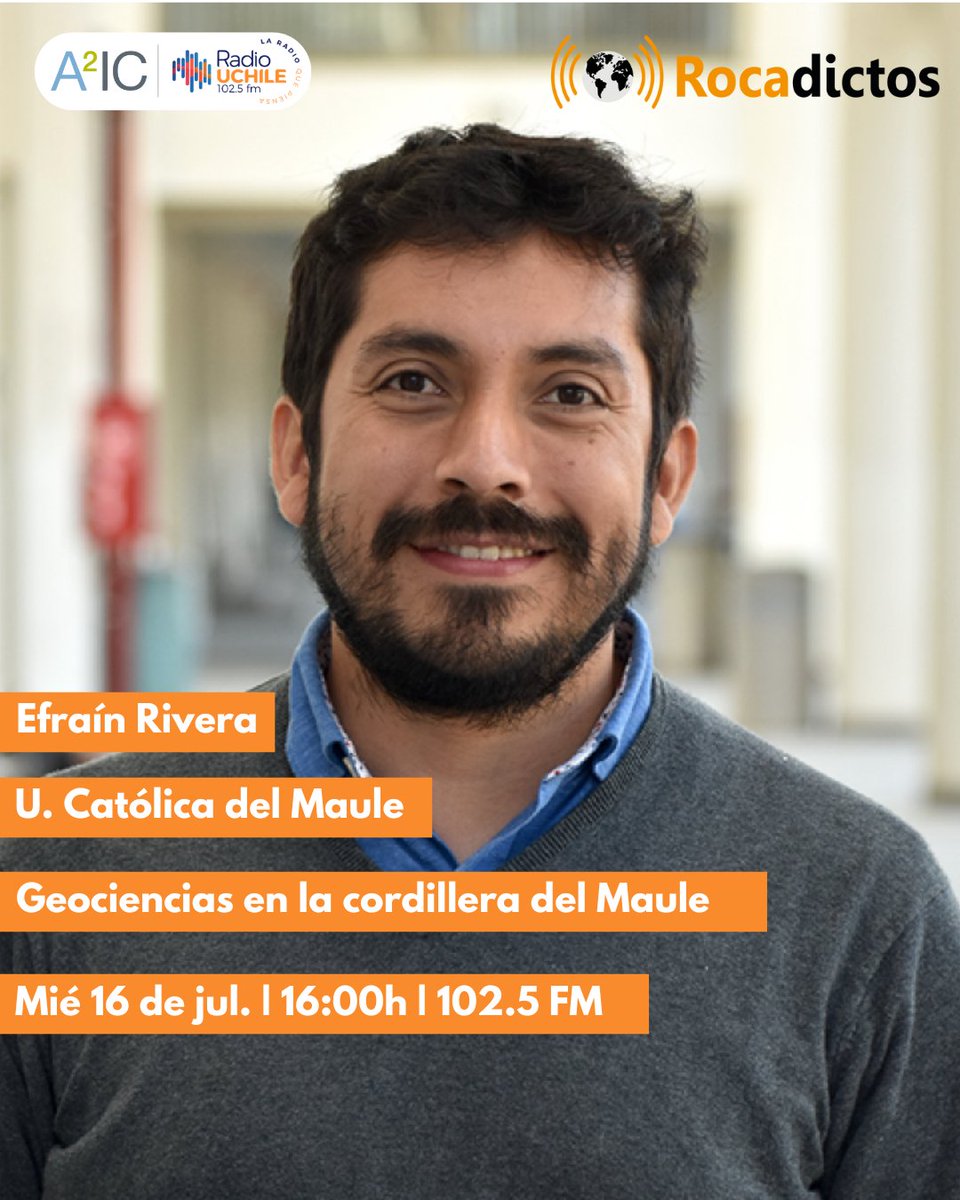 Rocadictos_UChile (@rocadictos) on Twitter photo 🔴 MIÉRCOLES: El Dr. Efraín Rivera (<a href="/ucatolicamaule/">U.Católica del Maule</a>) viene directo desde Talca para explicarnos la inusual actividad sísmica y volcánica en las inmediaciones de Laguna del Maule. ¡Sintoniza #ROCADICTOS!
🗓️16/07
⏰16:00h
🎙️102.5 FM
➡️radio.uchile.cl 🔴 MIÉRCOLES: El Dr. Efraín Rivera (<a href="/ucatolicamaule/">U.Católica del Maule</a>) viene directo desde Talca para explicarnos la inusual actividad sísmica y volcánica en las inmediaciones de Laguna del Maule. ¡Sintoniza #ROCADICTOS!
🗓️16/07
⏰16:00h
🎙️102.5 FM
➡️radio.uchile.cl