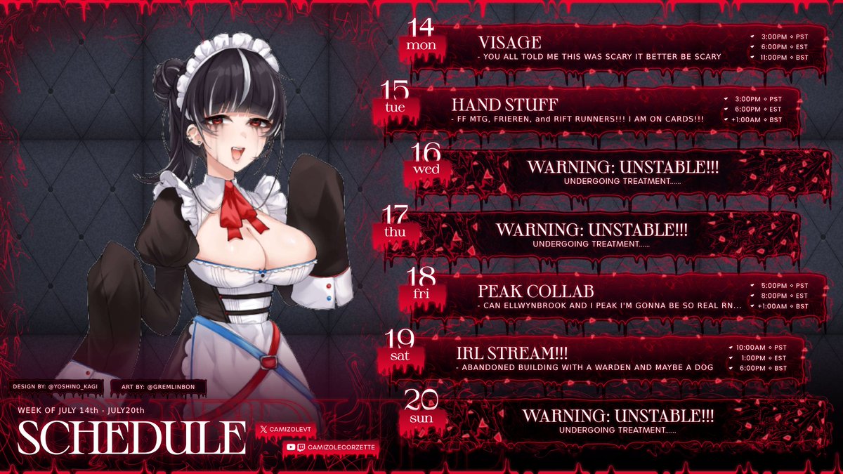 CamizoleVT's tweet image. You'll come to my first ever IRL stream...
right?
☆ twitch.tv/CamizoleCorzet… ☆
☆ youtube.com/@CamizoleCorze… ☆
☆ discord.gg/Camizole ☆
☆ #CamizART #CamizOHNO #CLIPizole ☆