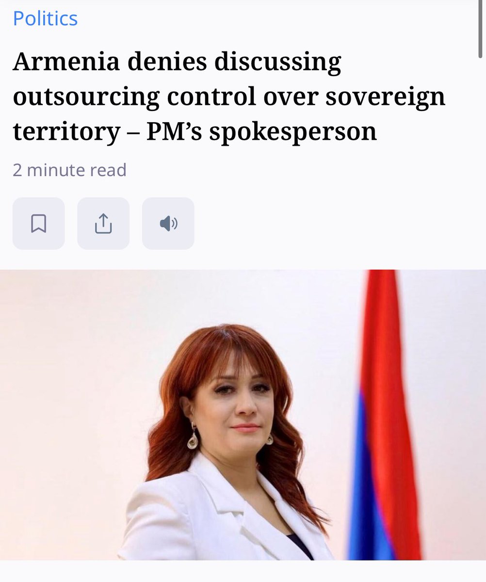 NEW: Armenia denies that it would lease the control of the so-called Zangezur Corridor to a US company, even goes to the extent that it rejects the notion that it discussed the idea even: PM Spokesperson