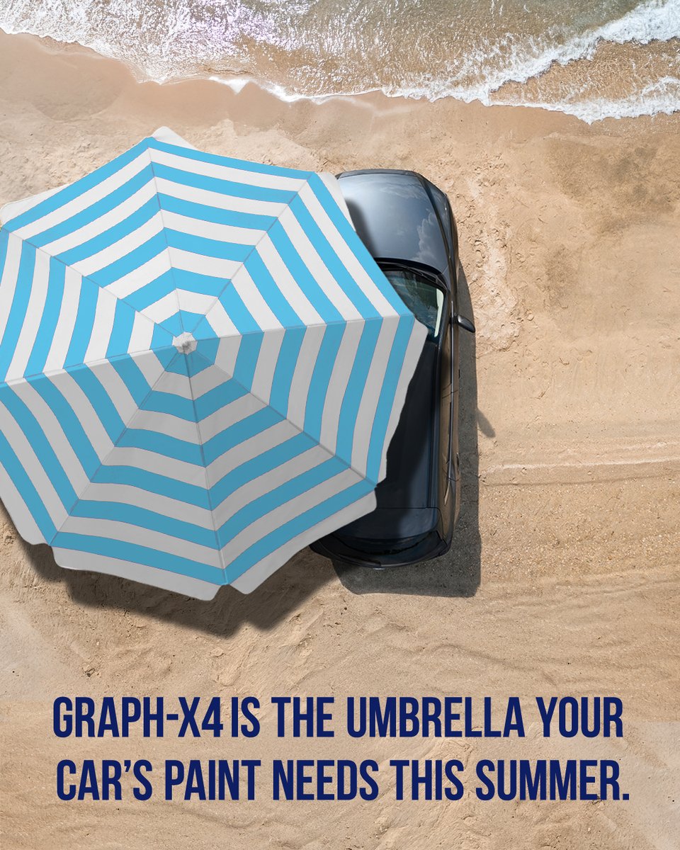 thehappywave's tweet image. Don’t park your car in the sun unprotected.
Graph-X4 is like an umbrella for your paint—minus the awkward folding. 🏖️ 
#carcare #uvprotection