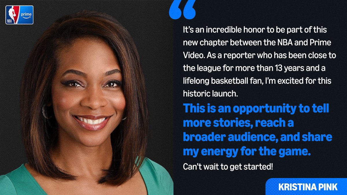 PrimeSportsPR's tweet image. The @NBAonPrime team is so excited to bring on @Kristina_Pink! Welcome to the fam. π₯³
#NBAonPrime π