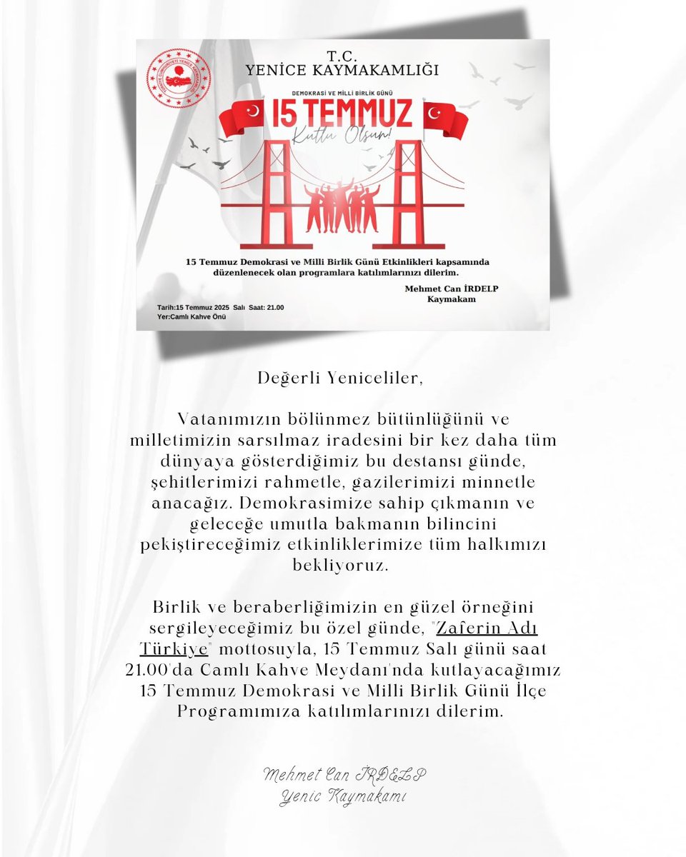 Yenice Kaymakamlığı (@canakkaleyenice) on Twitter photo 