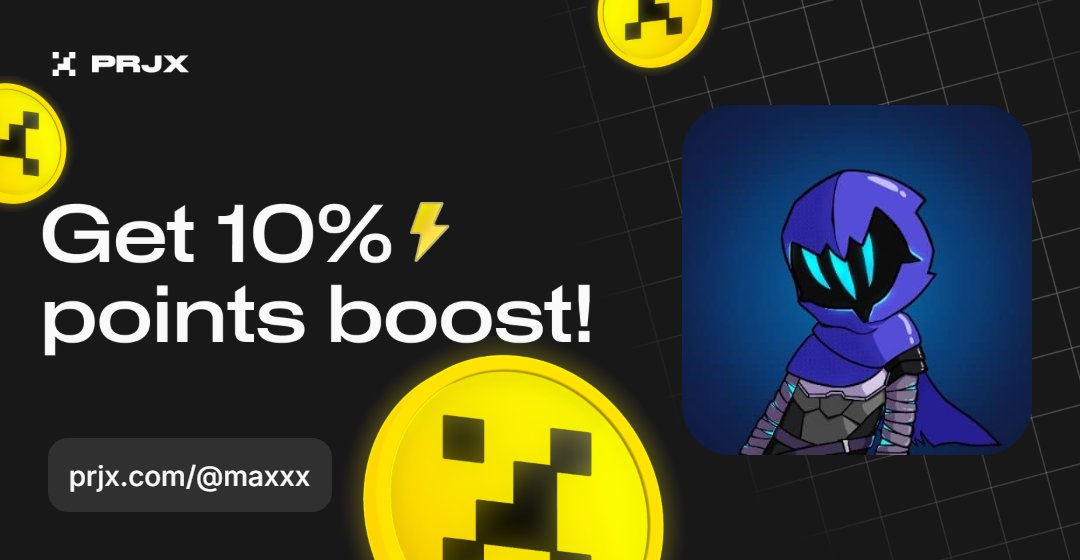 MaxDesigns16's tweet image. Project X is live!
For a 10% points boost use the link below, let me know below once you've used it! 🥳
Use Code: maxxx
prjx.com/@maxxx
