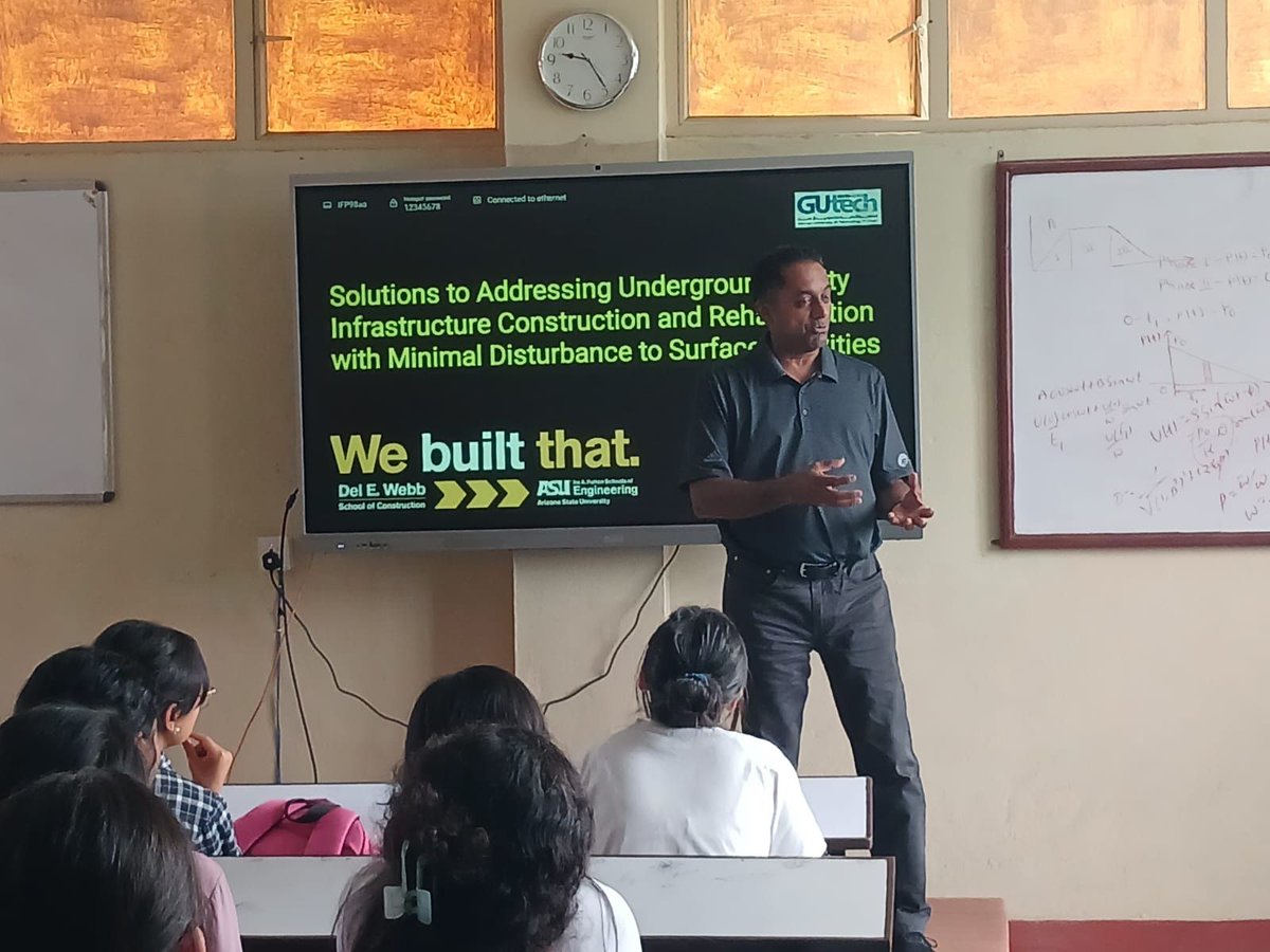 SSEBEatASU's tweet image. โ๏ธ @ASUEngineering Professors Samuel Ariaratnam and David Grau lectured to 50 #CivilEngineering seniors at @KantipurC as they travel to advance global connections, partnerships and opportunities. โ๏ธ #ASUEngineering #students #construction #ConstructionEngineering