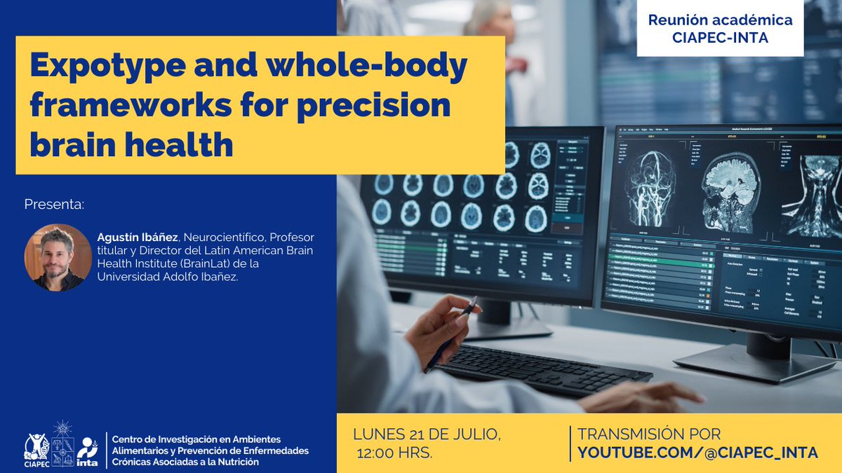 CIAPEC - INTA Uchile (@ciapec_inta) on Twitter photo Sobre enfoques globales para abordar la diversidad y la disparidad en la salud cerebral, te invitamos a escuchar la exposición de AgustĆn IbƔƱez, director <a href="/BrainlatUAI/">BrainLat UAI</a> en la próxima #ReuniónAcadĆ©micaCIAPEC.
šļøLunes 21/07, 12hrs
ā¶ļøyoutube.com/live/Or97NE8C_⦠Sobre enfoques globales para abordar la diversidad y la disparidad en la salud cerebral, te invitamos a escuchar la exposición de AgustĆn IbƔƱez, director <a href="/BrainlatUAI/">BrainLat UAI</a> en la próxima #ReuniónAcadĆ©micaCIAPEC.
šļøLunes 21/07, 12hrs
ā¶ļøyoutube.com/live/Or97NE8C_ā¦