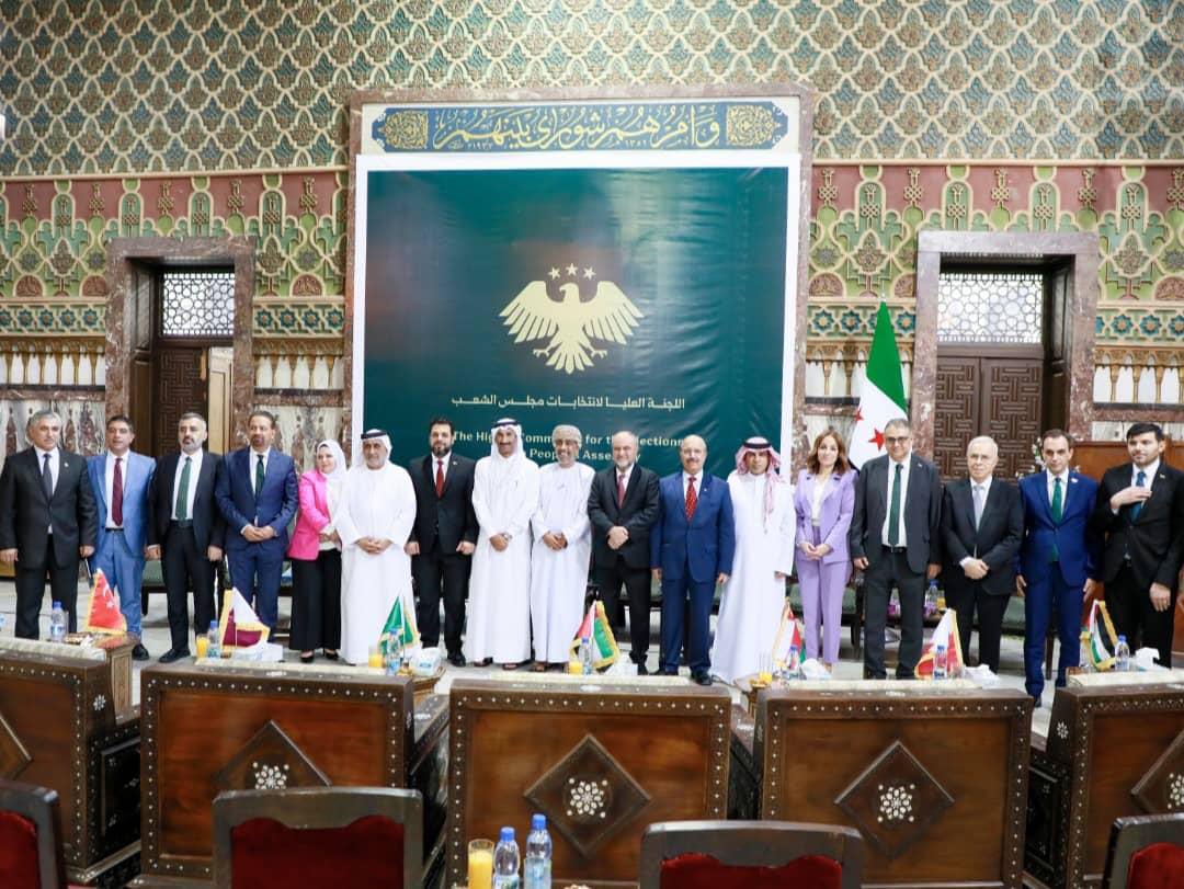 QatarEmb_Syria's tweet image. شارك سعادة السيد خليفة بن عبدالله ال محمود القائم بأعمال سفارة دولة قطر في دمشق، في اجتماع اللجنة العليا لانتخاب مجلس الشعب ، مع عدد من أصحاب السعادة العرب.