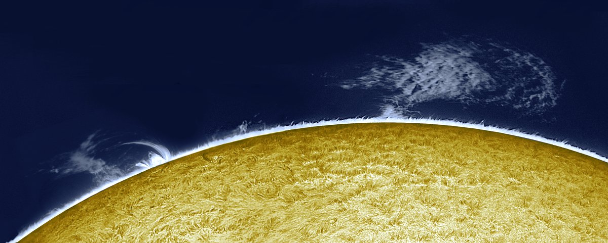 the large prominence of today 8.40 UT - a colored mosaic