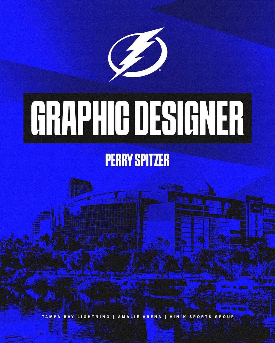I am beyond excited to announce that I will be heading further south to join the Tampa Bay Lightning as a Graphic Designer. Despite being a Louisiana kid, hockey has been a passion of mine since a young age and it has been a dream to make it to the NHL.

Go Bolts!