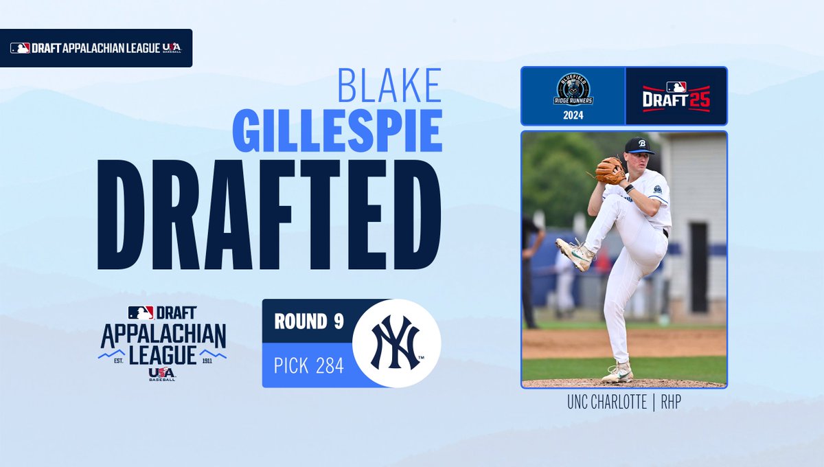Appalachian League (@appyleague) on Twitter photo Blake Gillespie ➡️ <a href="/Yankees/">New York Yankees</a>
#AppyLeague | <a href="/BlakeGillespi13/">Blake Gillespie</a> | <a href="/goridge_runners/">Bluefield Ridge Runners</a> '24 Blake Gillespie ➡️ <a href="/Yankees/">New York Yankees</a>
#AppyLeague | <a href="/BlakeGillespi13/">Blake Gillespie</a> | <a href="/goridge_runners/">Bluefield Ridge Runners</a> '24