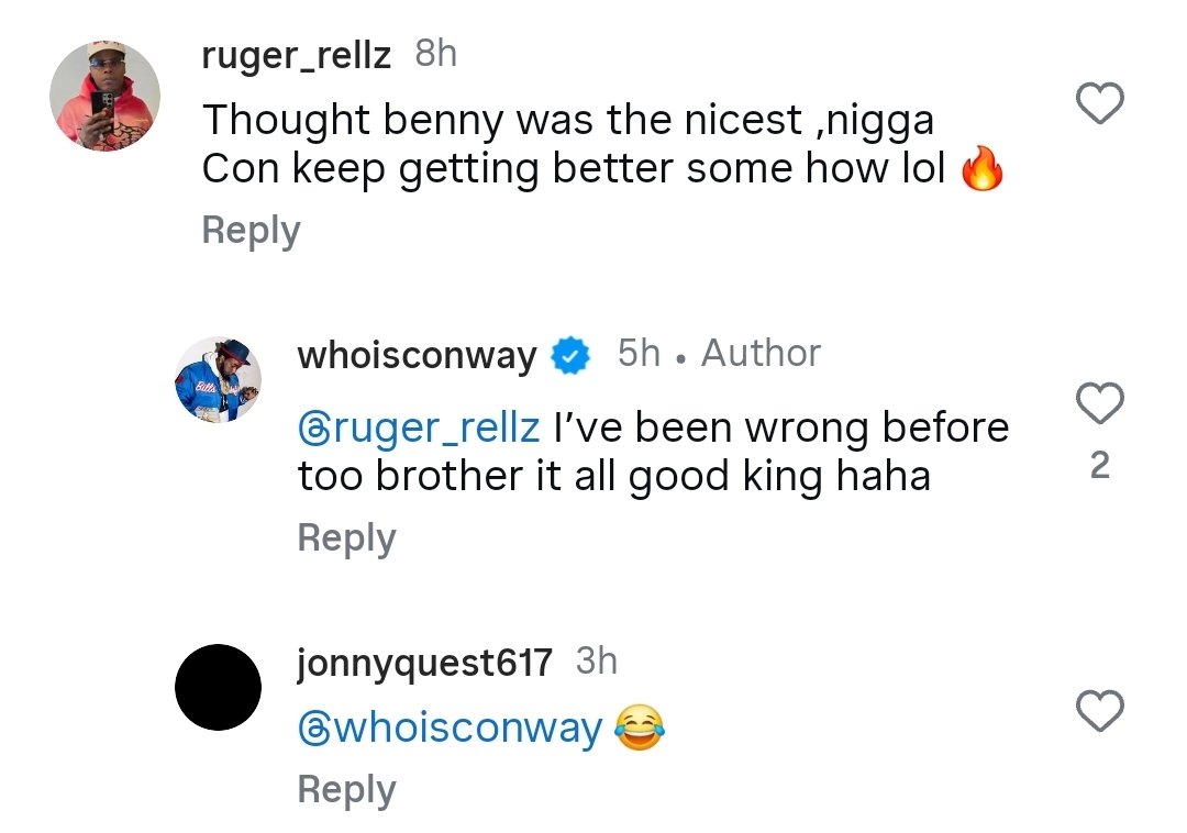 CelsMcFly843's tweet image. Conway flat out agreed with my mans about him being wrong about Benny being nicer than him. ππ