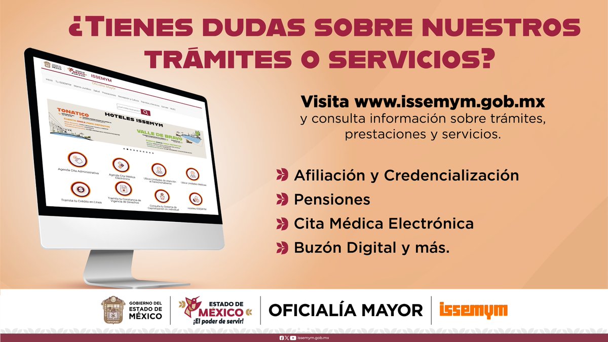 🧑‍💻Visita issemym.gob.mx, y conoce los servicios que te ofrecemos en <a href="/Issemym/">ISSEMYM</a>.

#EquipoIssemym #ElPoderDeServir