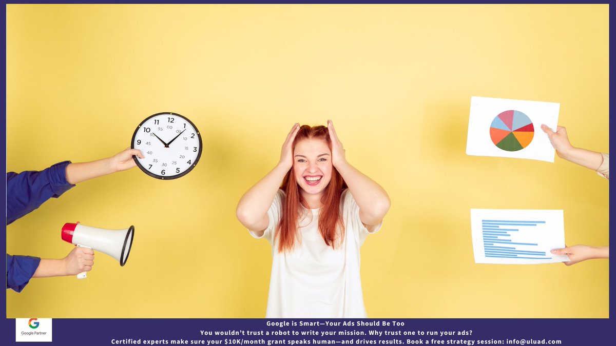 UluadM's tweet image. Google is Smart—Your Ads Should Be Too
You wouldn’t trust a robot to write your mission.
Why trust one to run your ads?
Certified experts make sure your $10K/month grant speaks human—and drives results.
Book a free strategy session: info@uluad.com
#googlesmart
#digitalmarketing