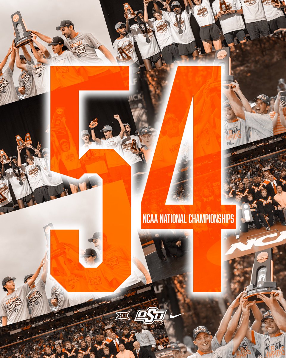 OSUAthletics's tweet image. Stillwater, Oklahoma
Home to 5️⃣4️⃣ NCAA National Championships 🤠
