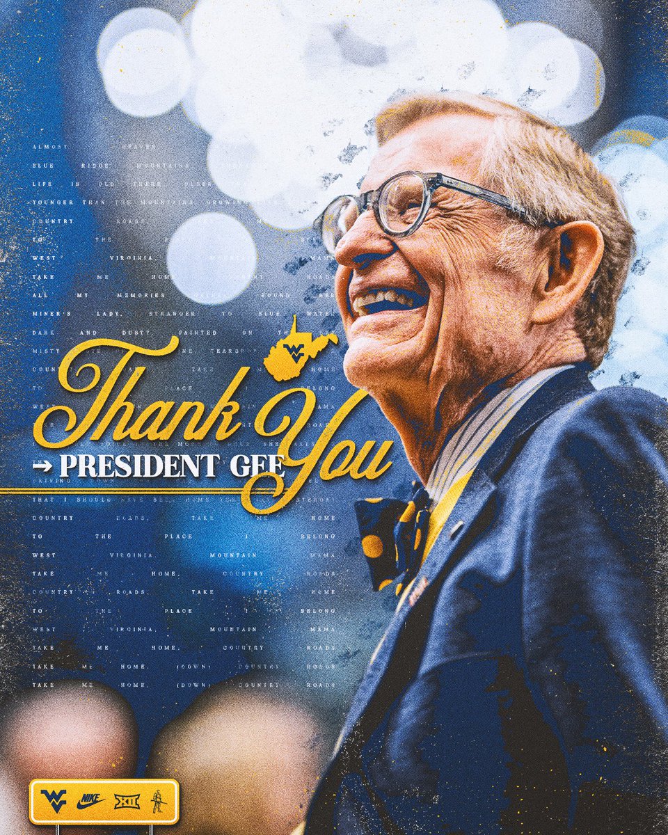 Thank you, <a href="/gordongee/">E. Gordon Gee</a>, from WVU Athletics 👏

#HailWV