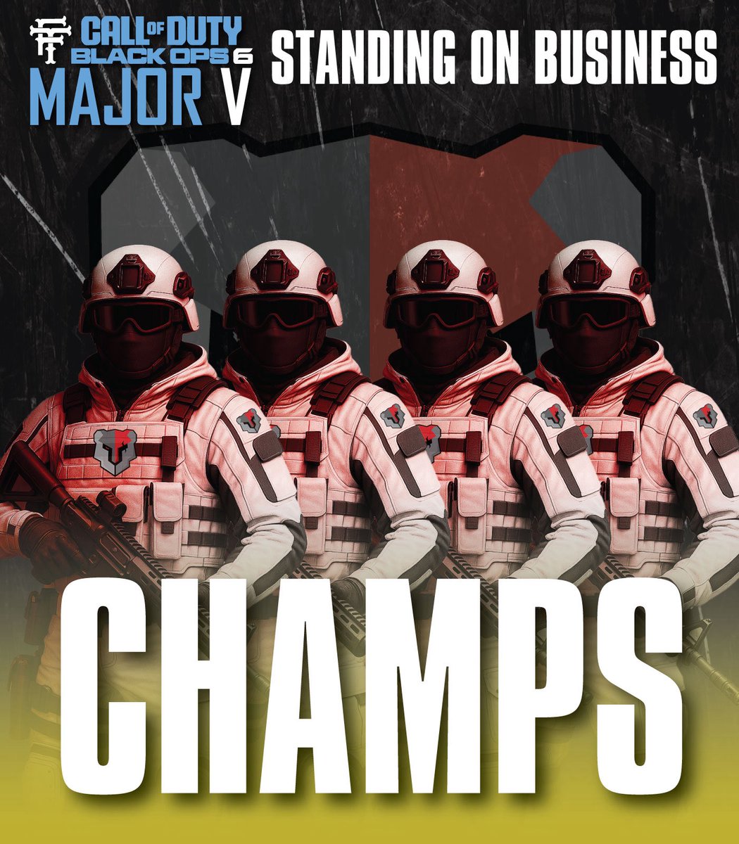 It took a losers bracket run and a Map 7 in Grand Finals, but now presenting: Your MAJOR 5 CHAMPIONS…

STANDIN’ ON BUSINESS!!

Congratulations to <a href="/_LSwervooo/">Lj</a> , <a href="/Austinbelcher4/">Austin Belcher</a>, <a href="/VnRevo/">Revo</a>, and @FT_Makolution on the chip!