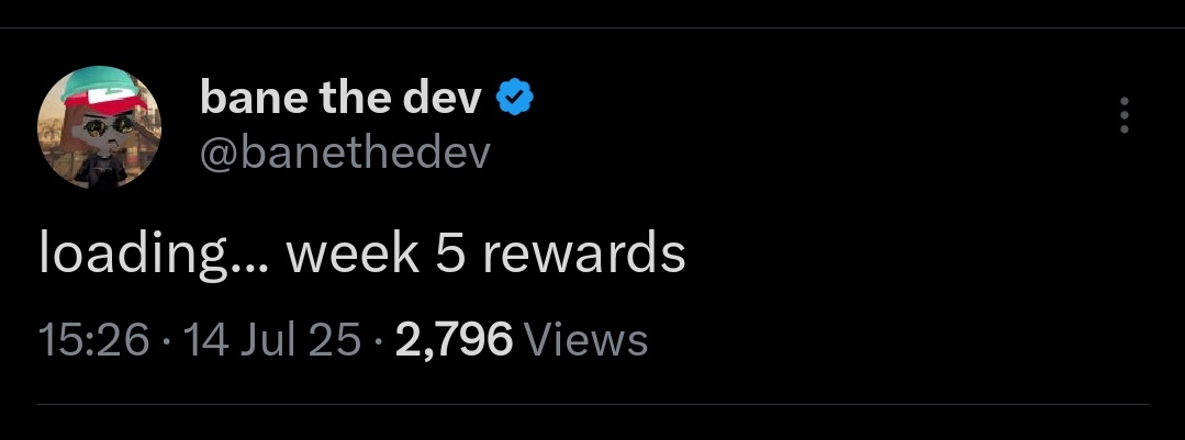 Breaking News

Rewards for those that Shout about $Bane on <a href="/shoutdotfun/">Shout</a> is loading. 

Hopefully, before tomorrow COB, it'll be distrubuted. 

If you didn't rank up on the leaderboard, ensure you put more effort this week.