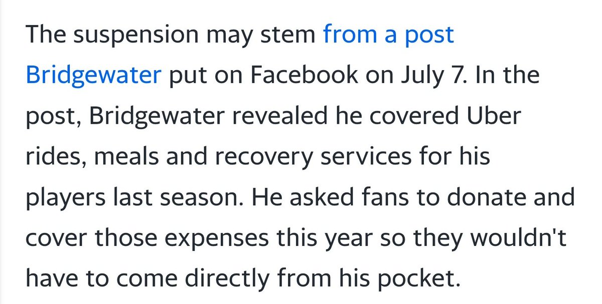 Stupid... It was Uber rides, food, and recovery... God forbid the kids get home safe, have a meal, and are healthy. Teddy did absolutely nothing wrong.