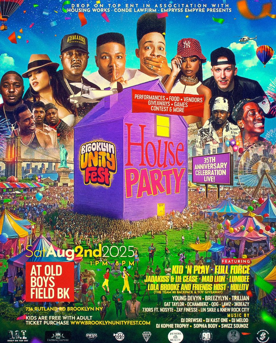 unityfestbk's tweet image. Tuned into @SoDrewski on @HOT97 right now 📻 8/2 Join us at Old Boys Field for Brooklyn Unity Fest House Party 🏠🥳 get tix at bkufhouseparty.eventbrite.com