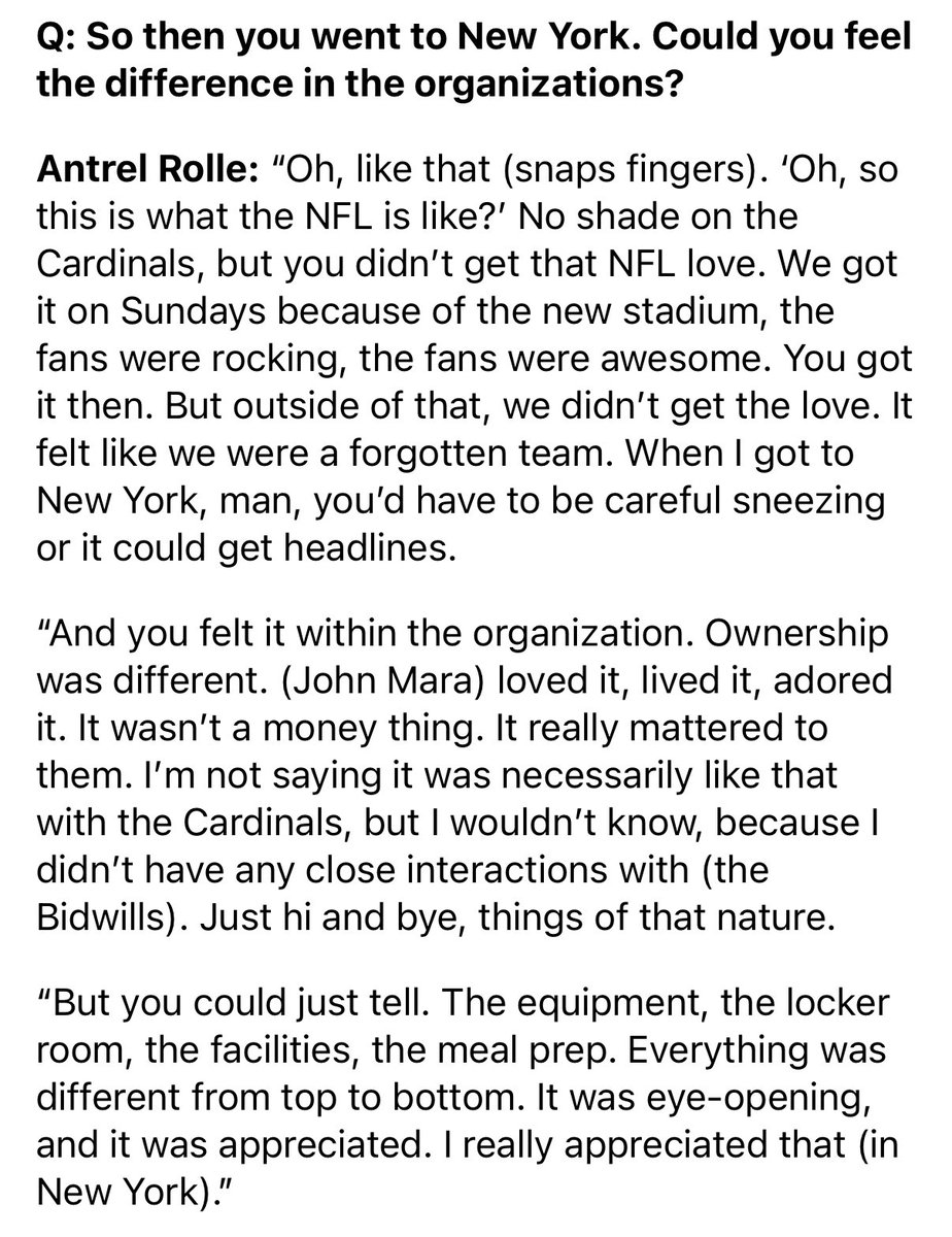 Stark difference in Antrel’s opinion of the Bidwills and the Maras.