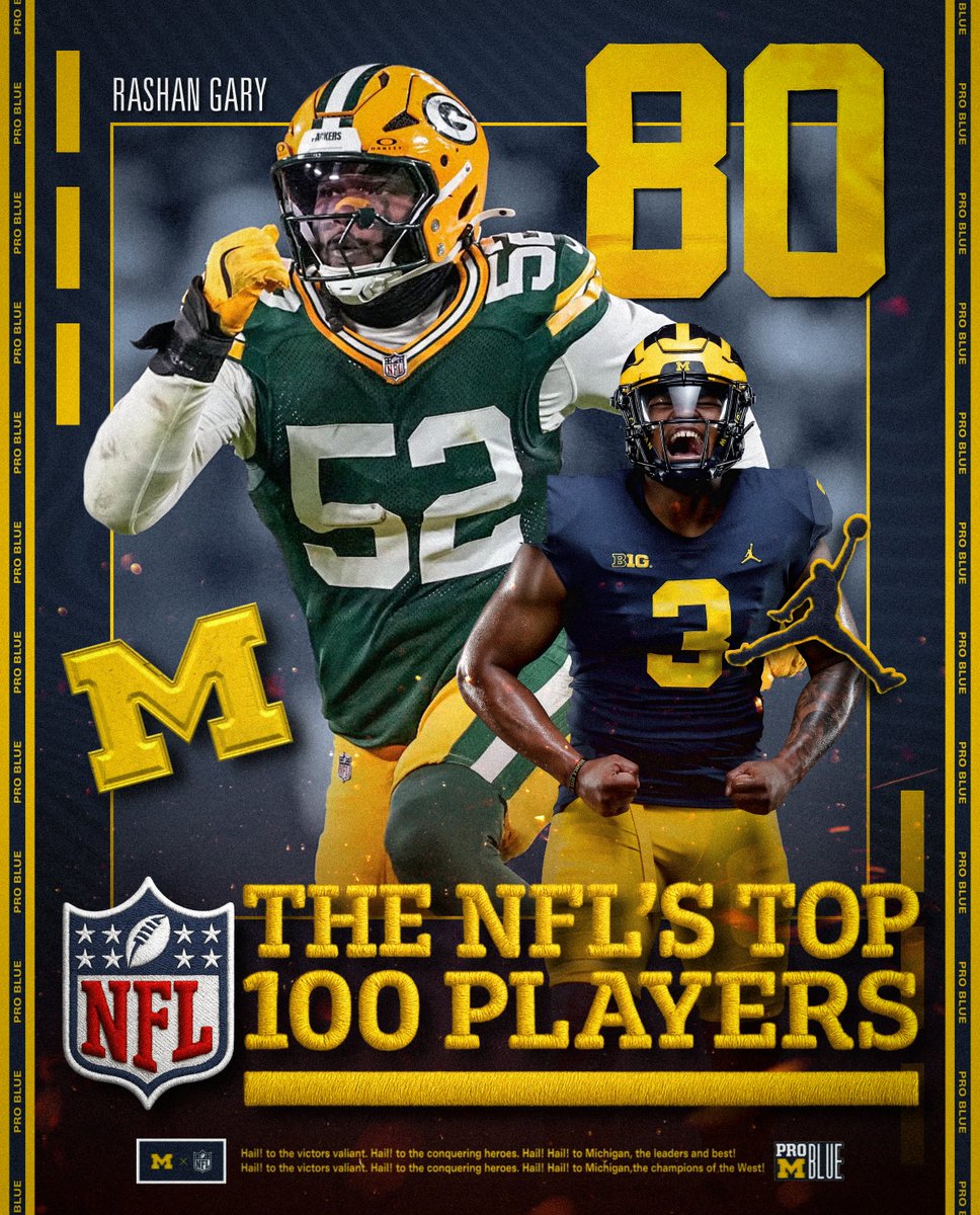 Michigan Football (@umichfootball) on Twitter photo NFL Top 100 » <a href="/RashanAGary/">Rashan Gary ®</a> 
#ProBlue NFL Top 100 » <a href="/RashanAGary/">Rashan Gary ®</a> 
#ProBlue