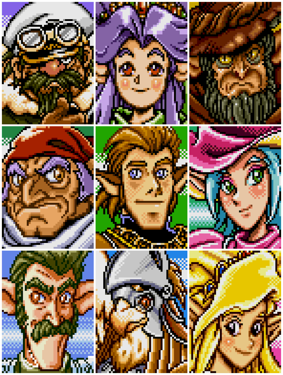 FantasyAnime's tweet image. Character portraits in Shining Force 2 (Genesis/Mega Drive)